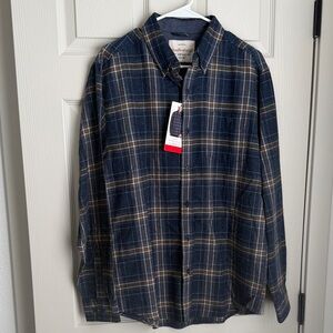 Weatherproof Dark Plaid Button Down Shirt
